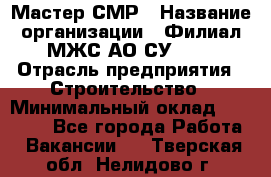 Мастер СМР › Название организации ­ Филиал МЖС АО СУ-155 › Отрасль предприятия ­ Строительство › Минимальный оклад ­ 35 000 - Все города Работа » Вакансии   . Тверская обл.,Нелидово г.